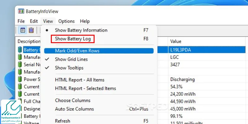 چک کردن میزان سلامت باتری لپ تاپ با BatteryInfoView