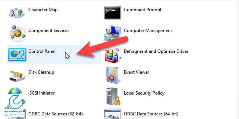پیدا کردن کنترل پنل در لپ تاپ